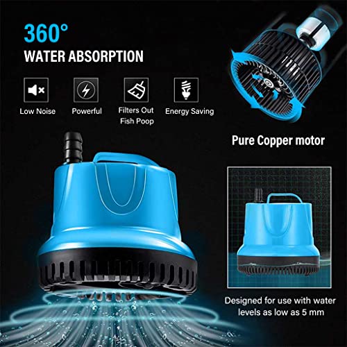 Qpets® 1800LH Submersible Water Fountain Pump Mini 25W Aquarium Air for Pond Power Large Circulation with Suction Cup Bottom Fish Garden 3 PCS Qpets® 1800LH Submersible Water Fountain Pump Mini 25W Aquarium Air for Pond Power Large Circulation with Suction Cup Bottom Fish Garden 3 PCS